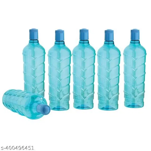 Plastic Water Bottles, Multicolor, 1000 ml, Pack of 6