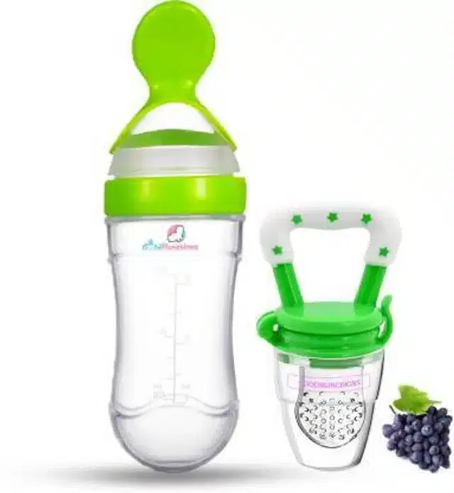 Silicone Food & Fruit Feeder for Kids, Multicolor, Set of 2