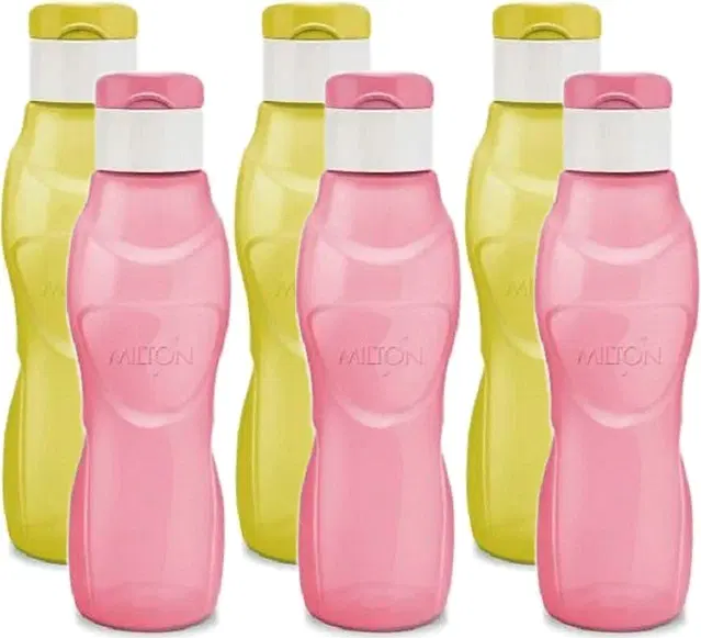 Milton Plastic Water Bottles, Pack of 6, Multicolor, 1000 ml