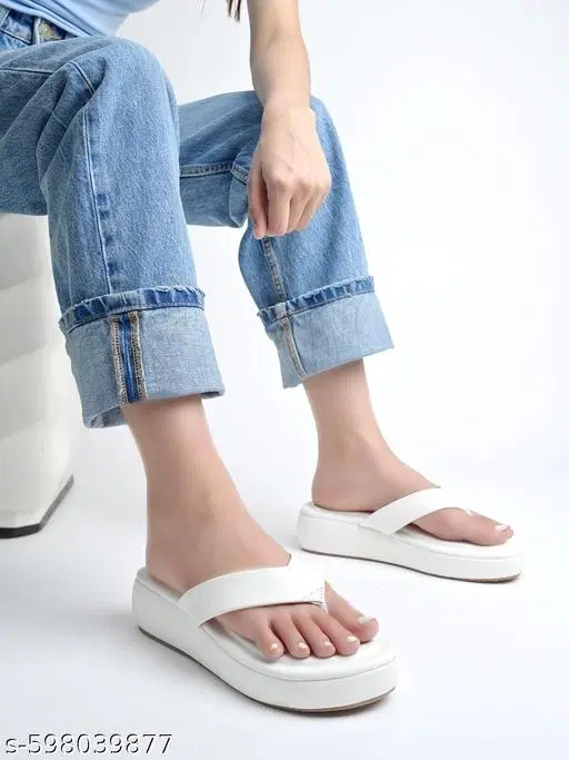 Shoetopia White Heel Sandals (Size IND-7)