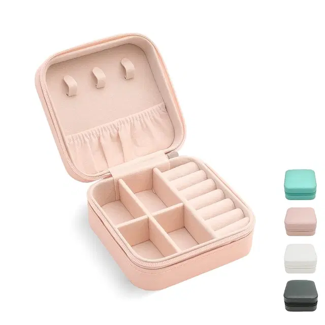 Mini Jewelry Case, Jewelry Organizer, Portable Jewelry Box For Rings Earrings Necklaces (Assorted)