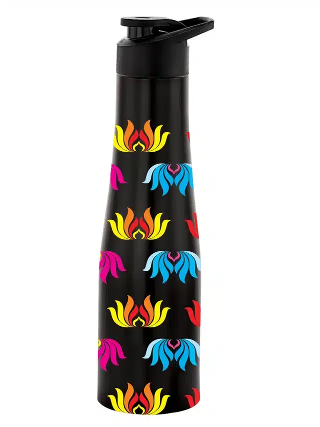 Stainless Steel Insulated Single Wall Water Bottle, Black, 1000 ml