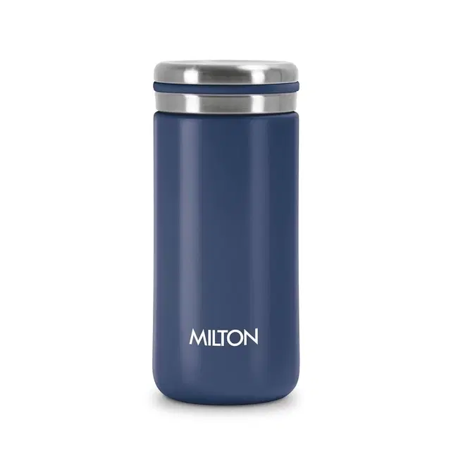 Milton Shiny 200 Thermosteel Water Bottle 190 ml, Long Hours Hot And Cold I Leak Proof Lid, Isi Certified I Vacuum Insulated I For Office, Gym, School I Blue