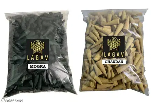 LAGAV Chandan with Mogra Incense Dhoop, 240 g, Pack of 2