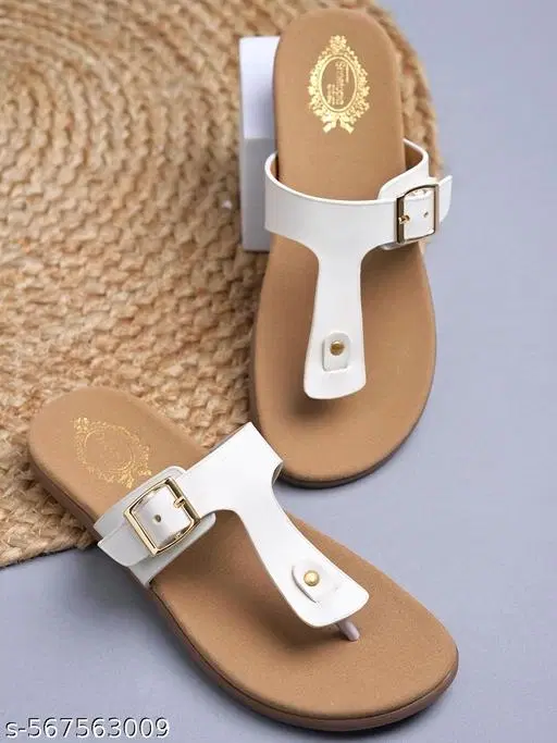 Shoetopia Girls Solid Flat Sandals White Size 5