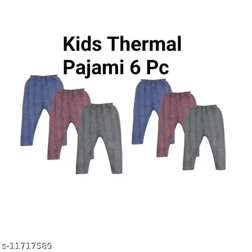 Woolen Thermal Bottomwear for Kids, Pack of 6 (Multicolor, 6-12 Months)