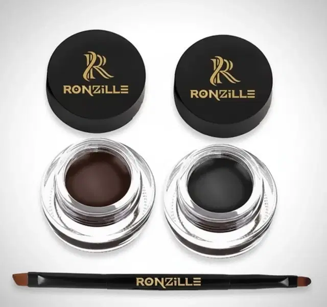 Ronzille 2 In 1 Waterproof & Smudge Proof 24hrs Gel Eyeliner &  Gel Kajal 6 g, Black & Brown