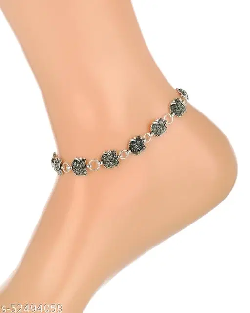 Festive Anklets for Women (Silver, Free Size)