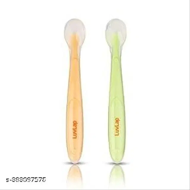 Plastic Feeding Spoons for Baby, Multicolor, Pack of 2