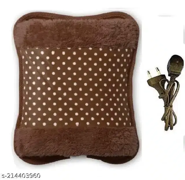 Hot Water Rubber Bag for Pain Relief, Brown