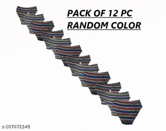 Cotton Briefs for Women, Pack of 12 (Assorted, XL)