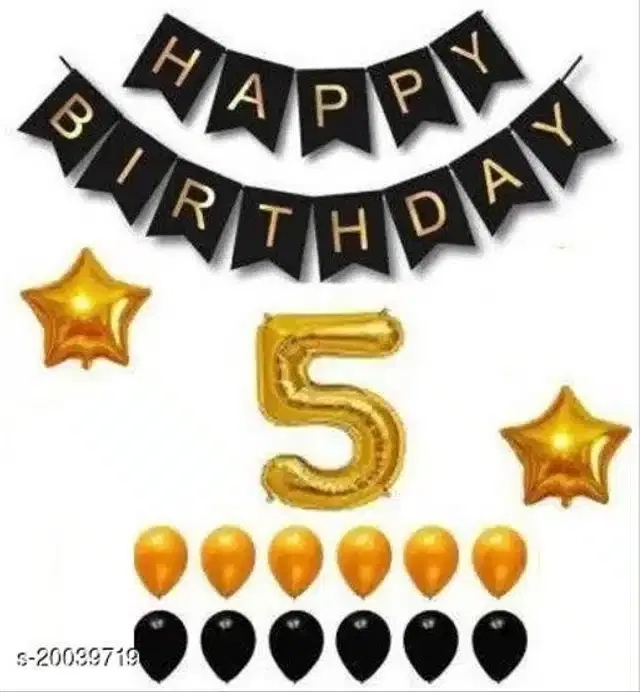 Birthday Decoration Kit, Multicolor, Set of 5