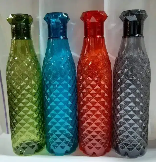 Plastic Water Bottle, Multicolor, 1000 ml, Pack of 4