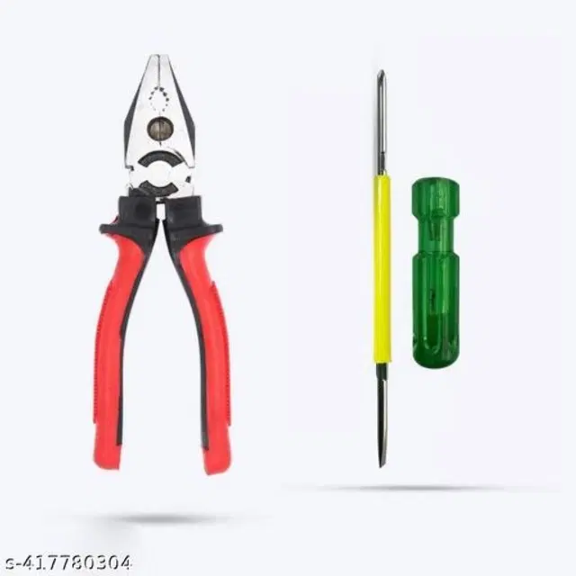 Stainless Steel Cutting Plier with 2 in 1 Screw Driver, Multicolor, Set of 2