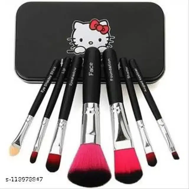 Premium Hello Kitty Makeup Brushes, Multicolor, Set of 7