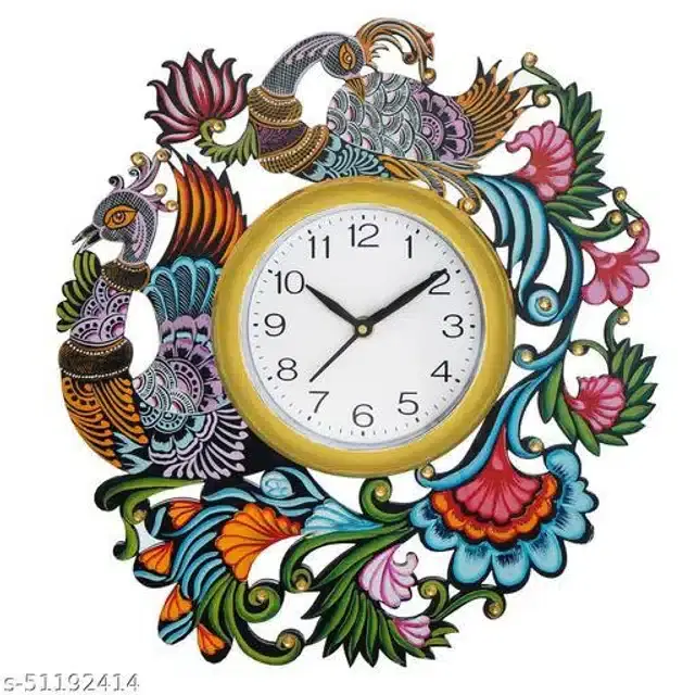 Wooden Wall Clock, Multicolor