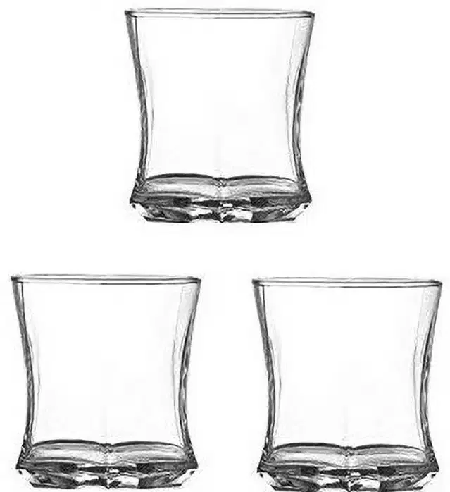 Liquor cum Cocktail Glasses, Transparent, 280 ml, Pack of 3
