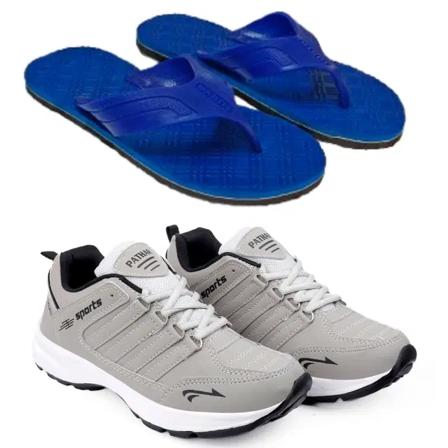 Combo of Flipflops with Sports Shoes for Men, Set of 2 (Multicolor, 6)