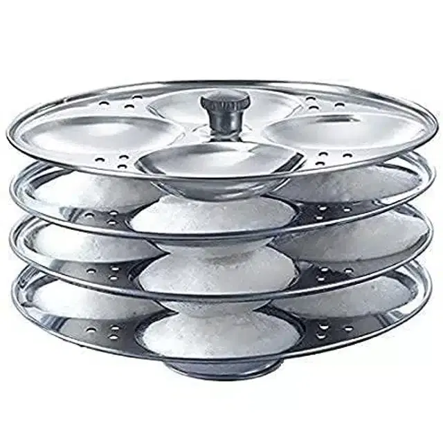 Induction Base 4 Tier Idli Maker, Silver, Free Size, B57