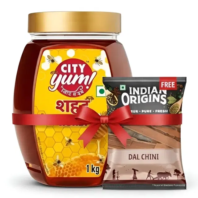 City Yum Honey 1 kg + Indian Origins Dal Chini 25 g
