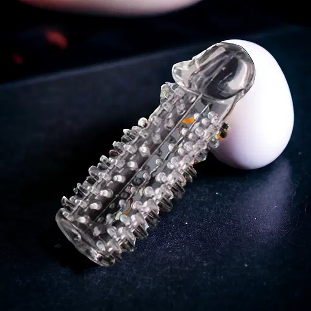 Crystal Dotted Reusable Condom for Men, Transparent, Pack of 1