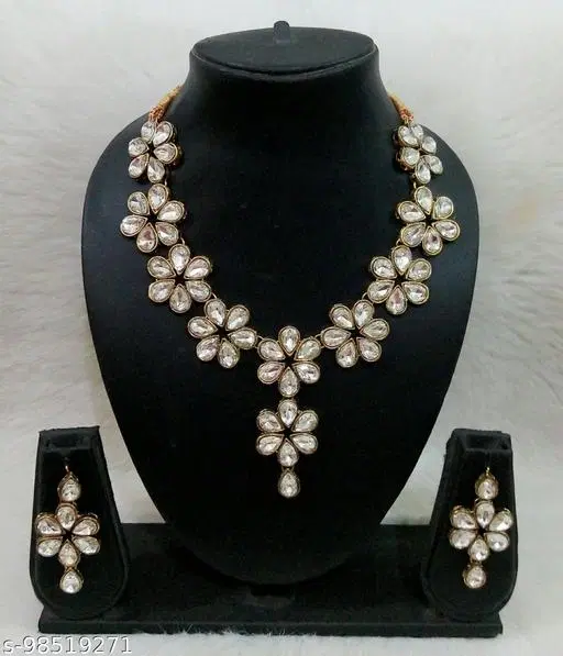 Alloy Jewellery Set for Women & Girls, White