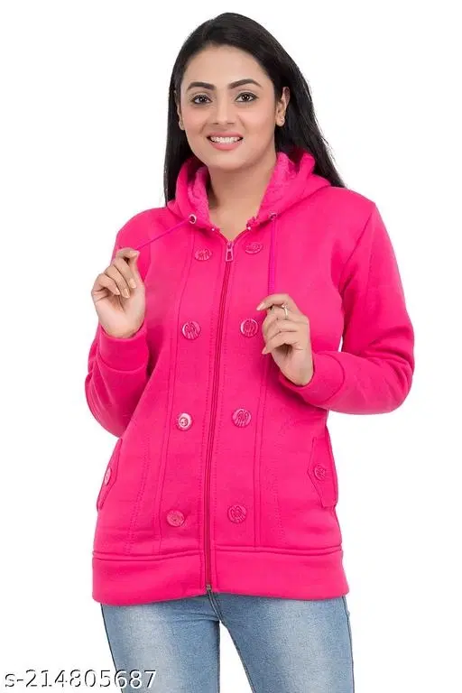 Polyester Sweater for Women (Pink, S)