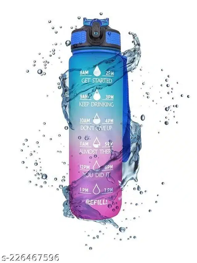 Silicon Water Bottle, Multicolor, 1000 ml