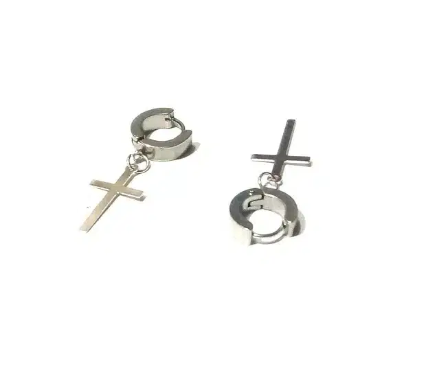 Metal Earrings for Men, Set of 1 (Silver)