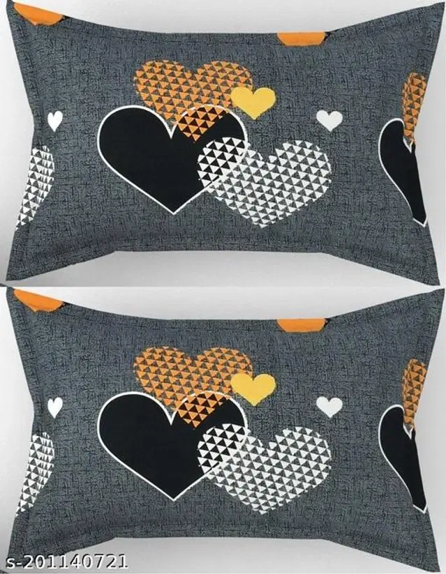 Cotton Pillow Covers, Multicolor, 17x27 inches, Pack of 2