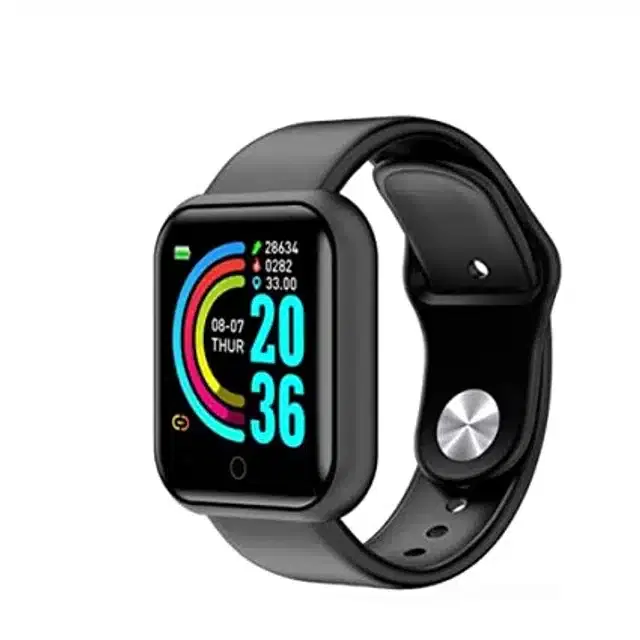 D20 Smart Watch for Men & Women, Black