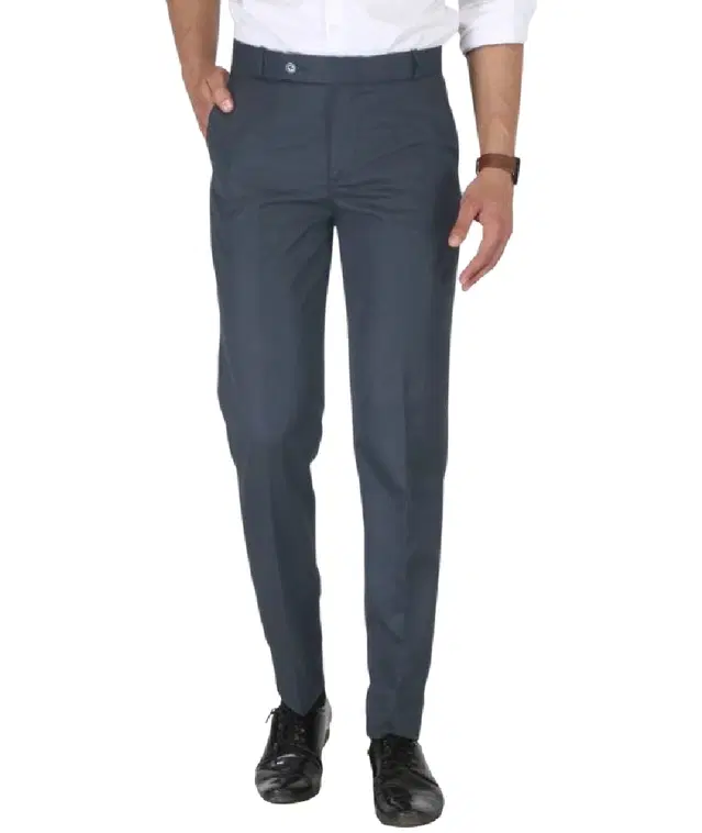 Cotton Trouser for Men (Dark Grey, 40)
