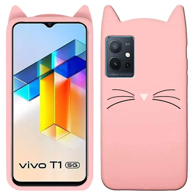 Rubber Mobile Back Cover for IQOO Z6 5G (Pink)