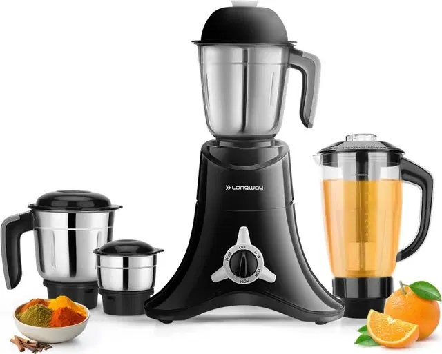 Longway Orion 900 W Juicer Mixer Grinder, Orion | 4 Jars | Black