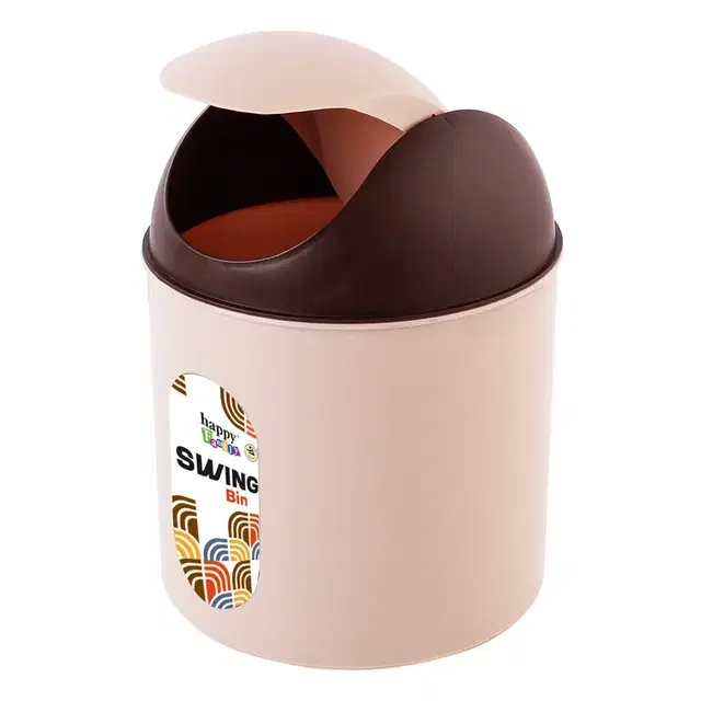 Round Mini Plastic Dustbin - Assorted
