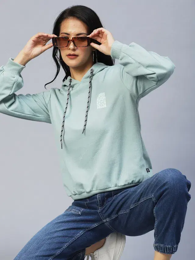 Women's Oversized Hooded Sweatshirt (Jade Green, M)