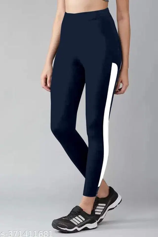 Polyester Track Pant for Women (Navy Blue, 26)