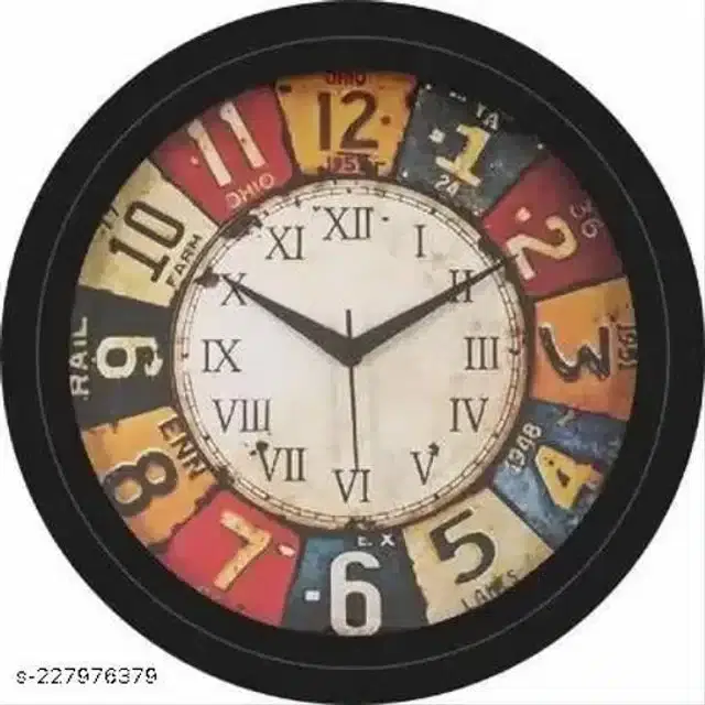 Designer Analog Wall Clock, Multicolor