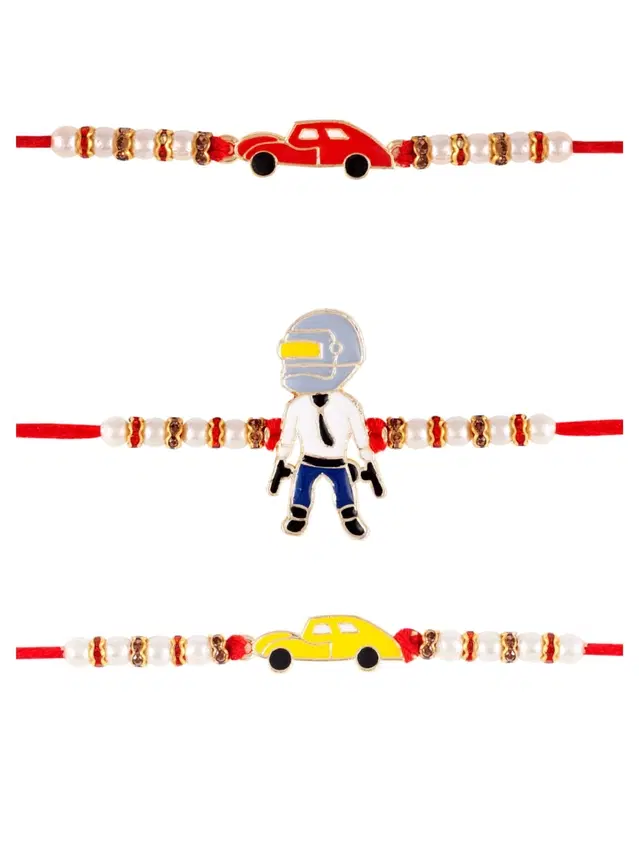 Designer Cartoon Characters Rakhi for Kids, Multicolor, Pack of 3