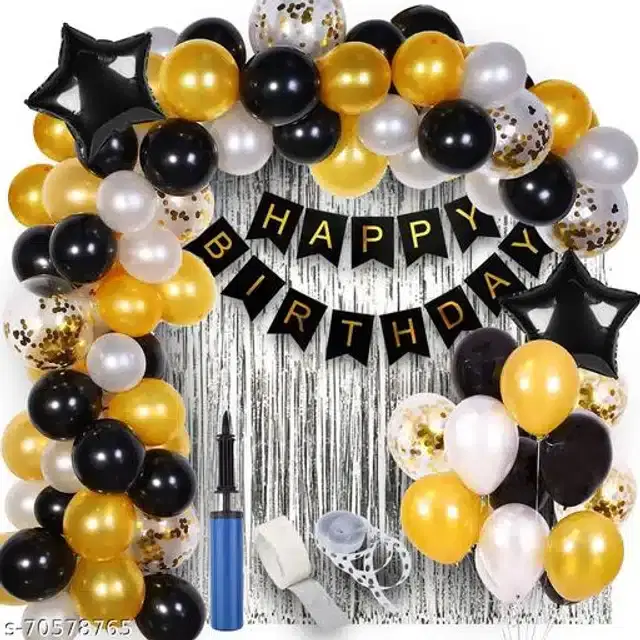 Birthday Party Decoration Kit, Multicolor, Set of 63