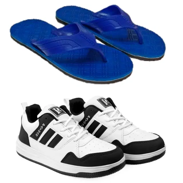 Combo of Flipflops with Sports Shoes for Men, Set of 2 (Multicolor, 8)