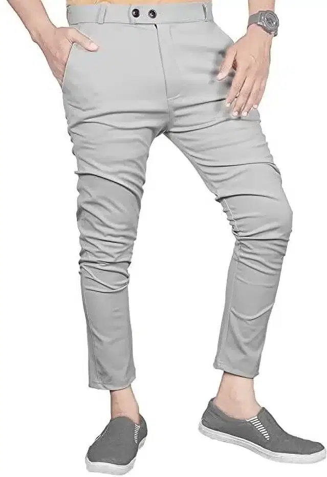 Lycra Blend Trouser for Men (Light Grey, 28)