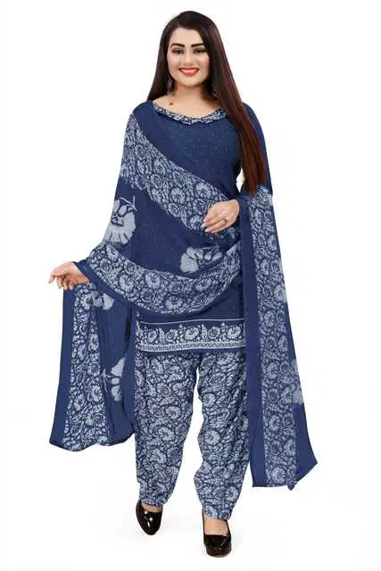 Sharda Creation Women's Dress Material (Blue) (SC38)