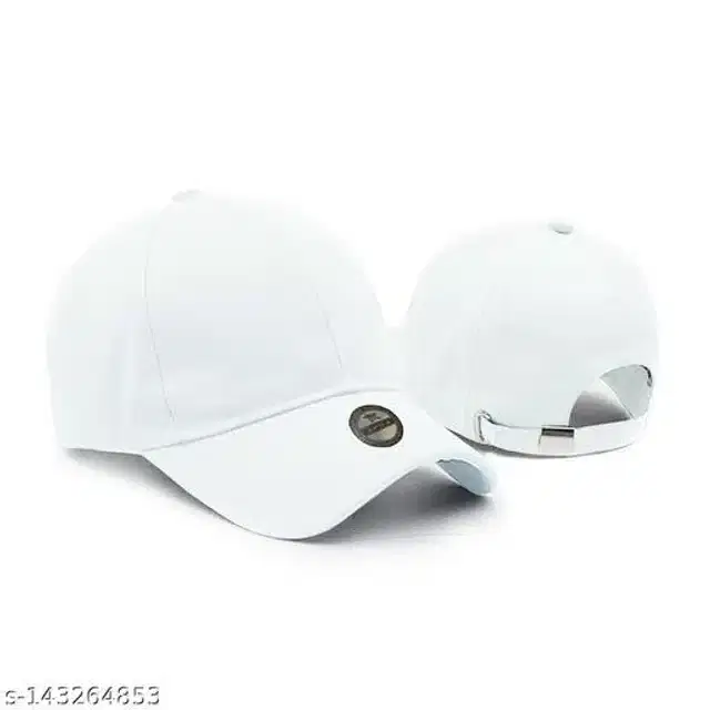 Cotton Cap for Men & Women (White)