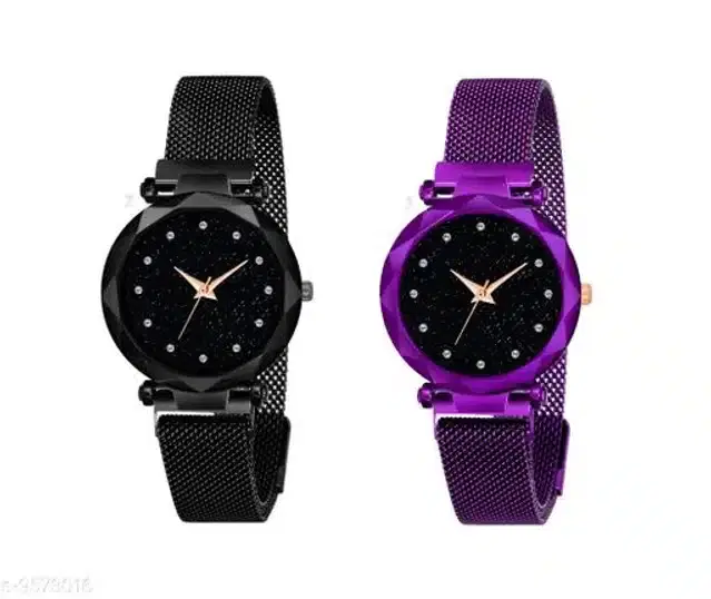 Analog Watch for Women, Pack of 2 (Multicolor)