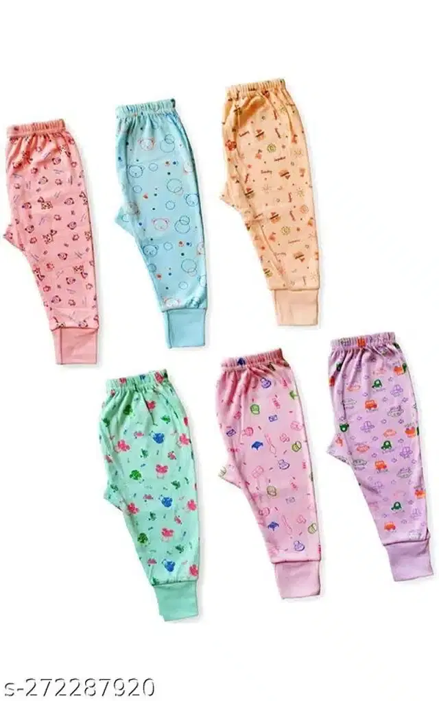 Polycotton Pyjama for Kids, Pack of 6 (Multicolor, 0-3 Months)