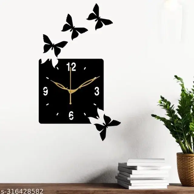 Wooden Wall Clock, Black