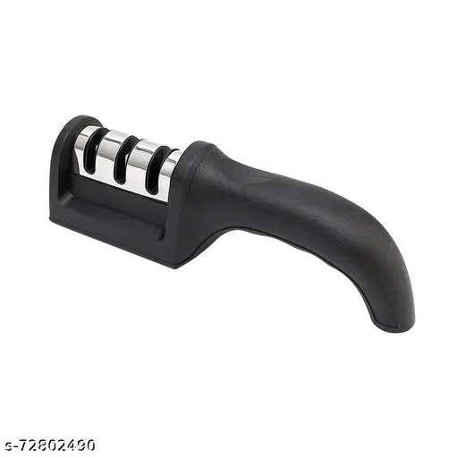 Stainless Steel Manual Knife Sharpener, Black