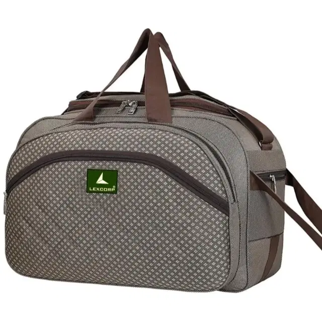 Polyester Solid Waterproof Duffel Bag with Wheels, Brown [60 L]