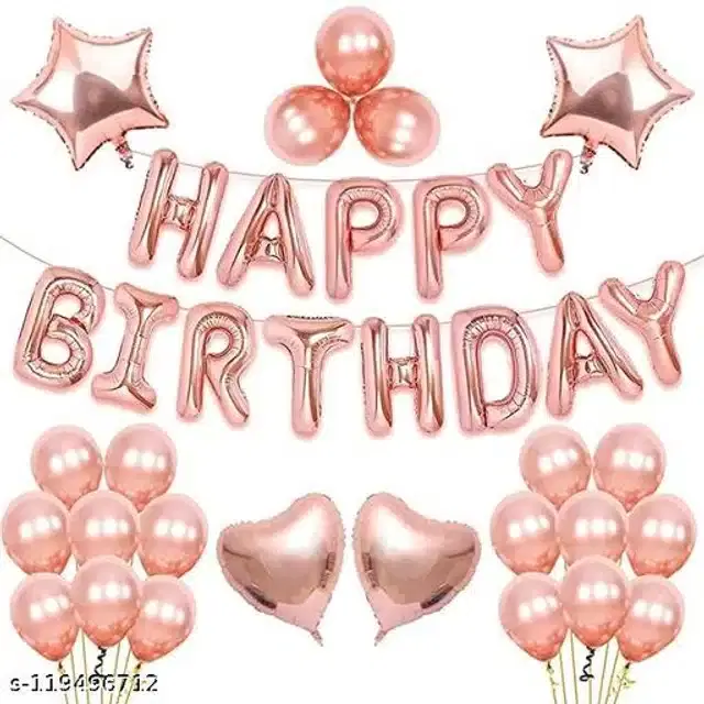 Birthday Party Decoration Kit, Peach, Set of 30